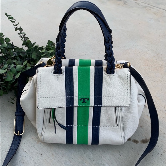 Tory Burch Handbags - Tory Burch Half Moon Stripe Satchel